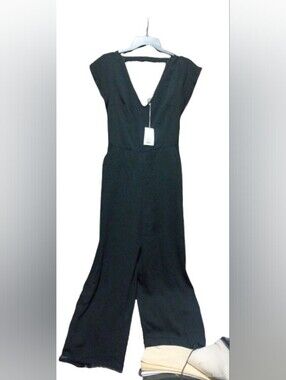 a new day Black V-Neck Wide-Leg Jumpsuit